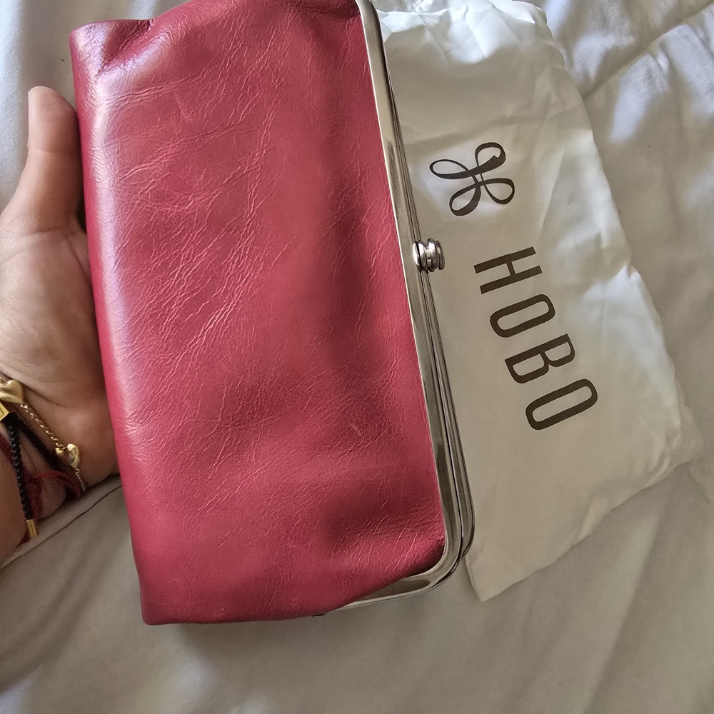 HOBO Raspberry Leather Clutch